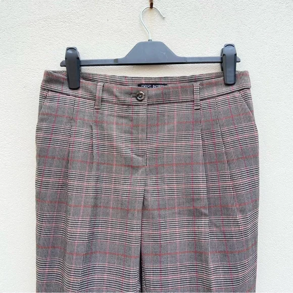 NEXT Women’s Check Plaid Trousers Sz 10 Petite Short Ankle Grazer Tartan Stretch - Picture 2 of 9